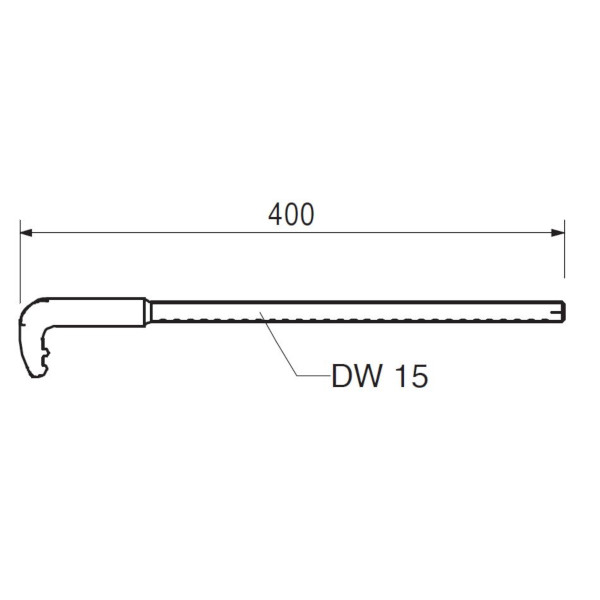 Натяжной крючок DW15, L=400, оцинкованный