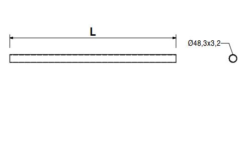 Труба 48,3x3,2  L=1,0 м, оцинкованная